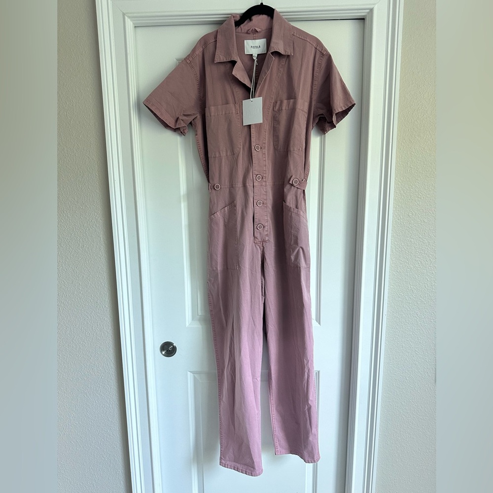 PISTOLA Grover Utility Ankle Jumpsuit Coverall Cargo Ash Rose NWT
